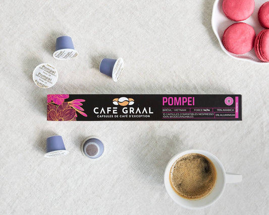 Capsules compostables x 10 - Nespresso® - Pompei "Ristretto" - Cafegraal