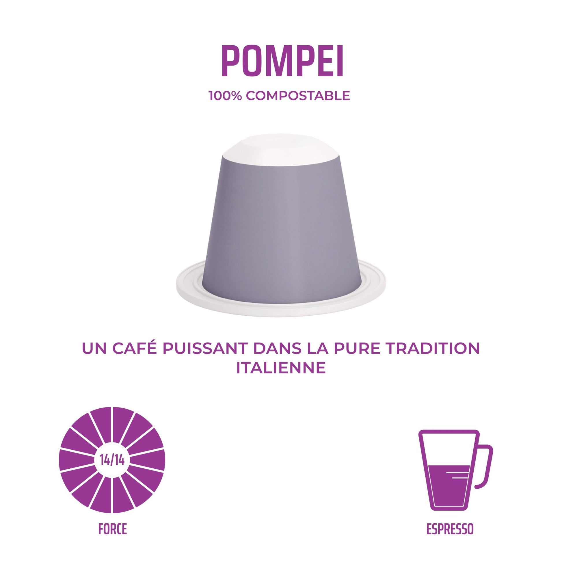 Capsules compostables x 10 - Nespresso® - Pompei "Ristretto" - Cafegraal